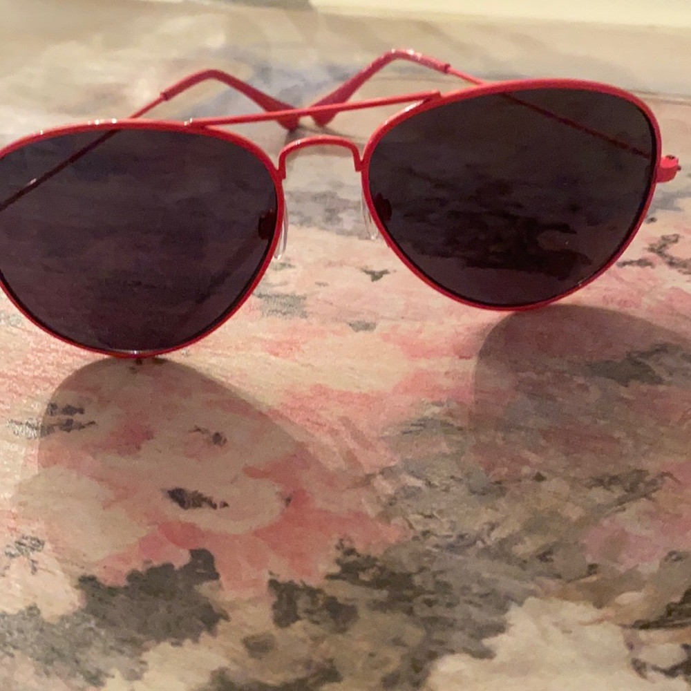Hot pink framed sunglasses